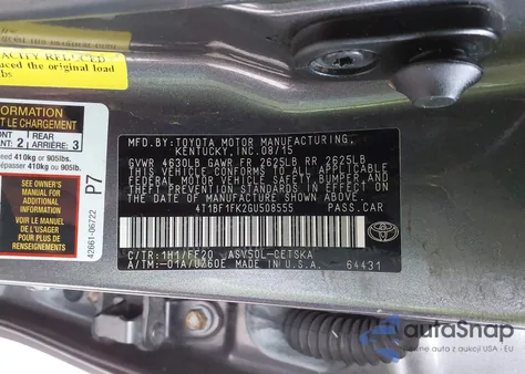 2016 Toyota Camry Se z USA, uszkodzony, nr VIN 4T1BF1FK2GU508555